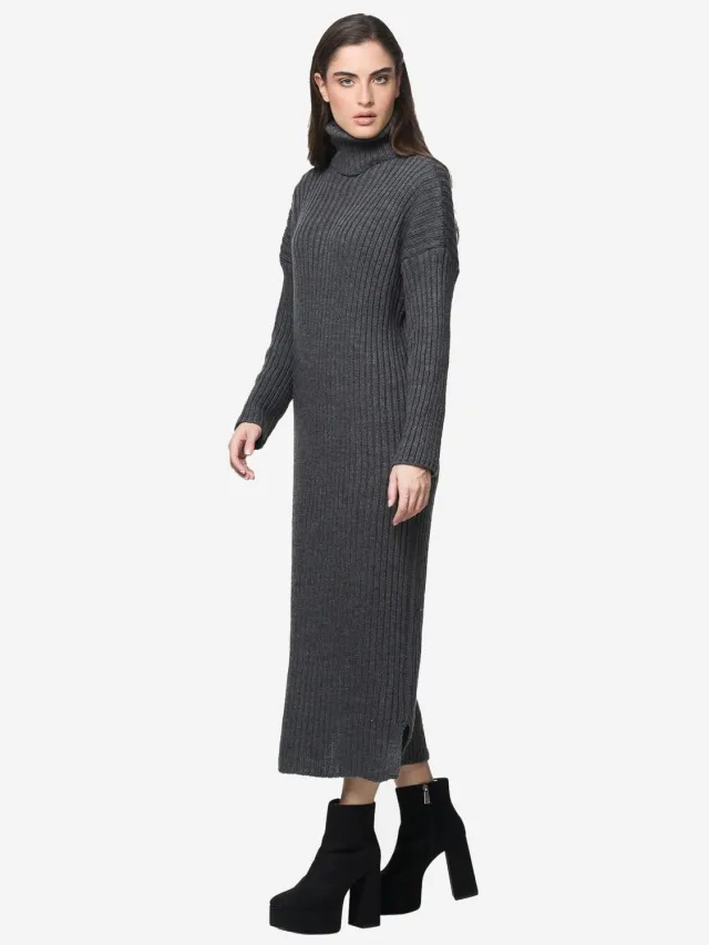 Elara Strickkleid Dunkelgrau