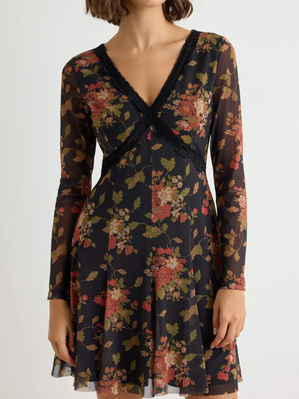 Trendyol TRENDYOLMİLLA Dames Meerkleurig Bloemen Kort / Mini Lang A-lijn Jurken veelkleurig, foto 2