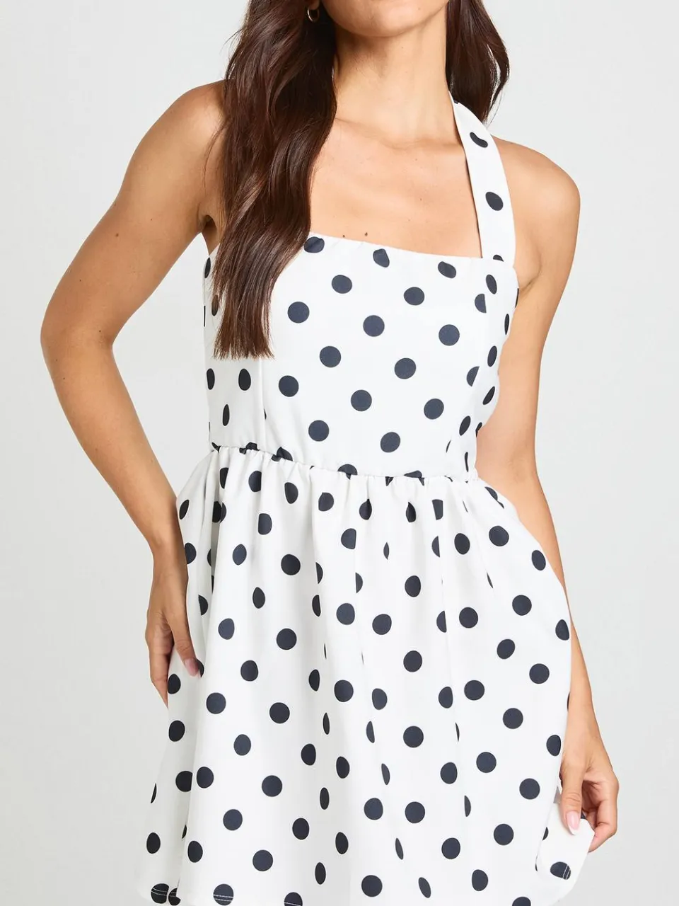 boohoo Dames Polkadot Mini-jurk Met Vierkante Halslijn ivoor, foto 4