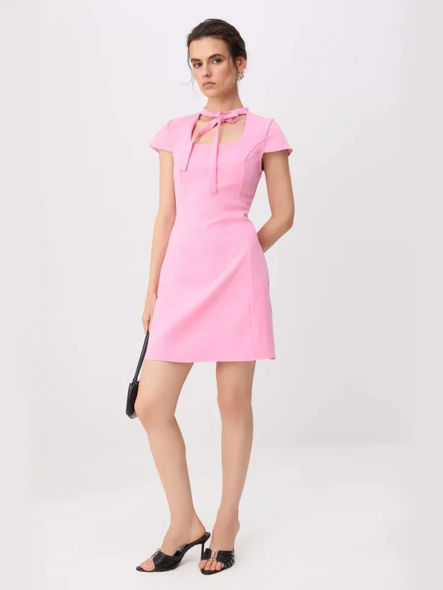 Trendyol TRENDYOLMİLLA Dames Roze Effen Kort / Mini Kort A-lijn Jurken