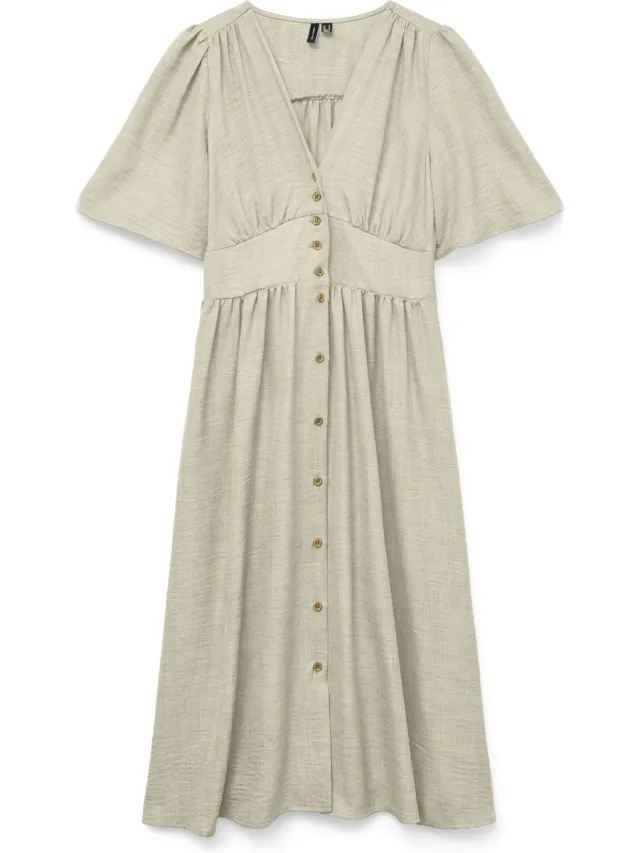 Vero Moda VMMELANEY 2/4 BLK DRESS WVN NOOS - Dames - Mini jurken Overcast / Melange