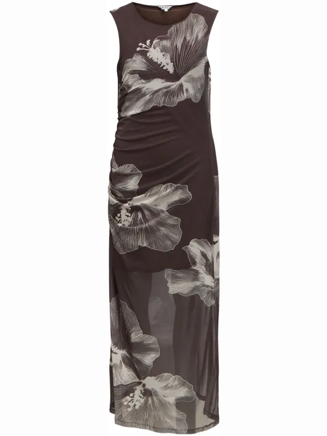 OBJECT COLLECTORS ITEM Object Maxi jurk Ruches Seal Brown1