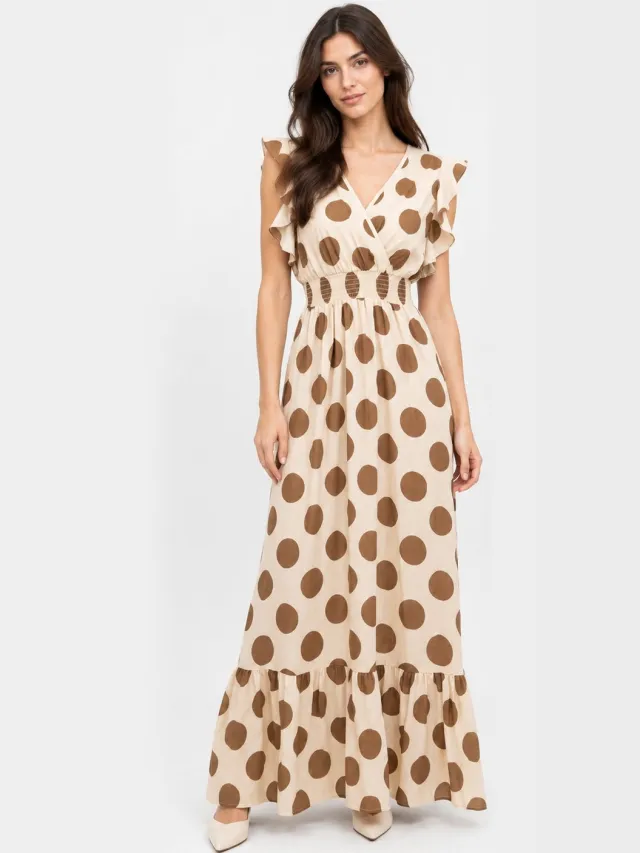 Elara Maxikleid Apricot