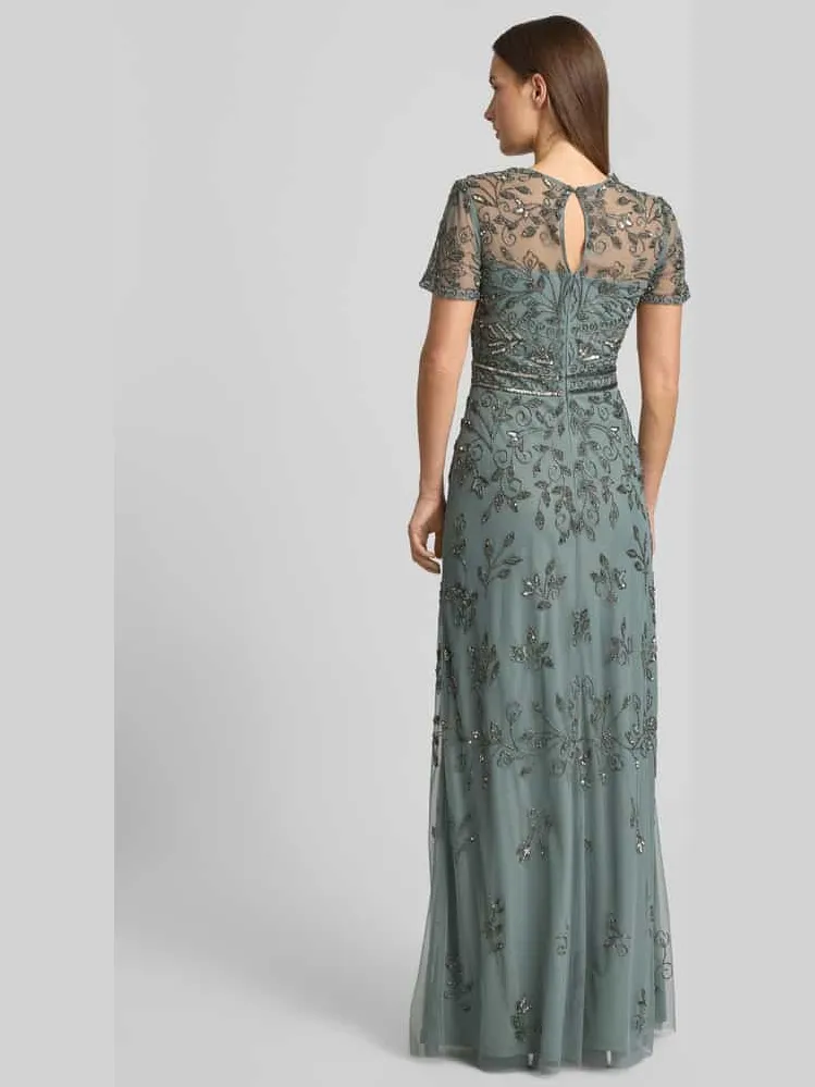 Lace & Beads Avondjurk met siergarnering mintgroen, foto 2