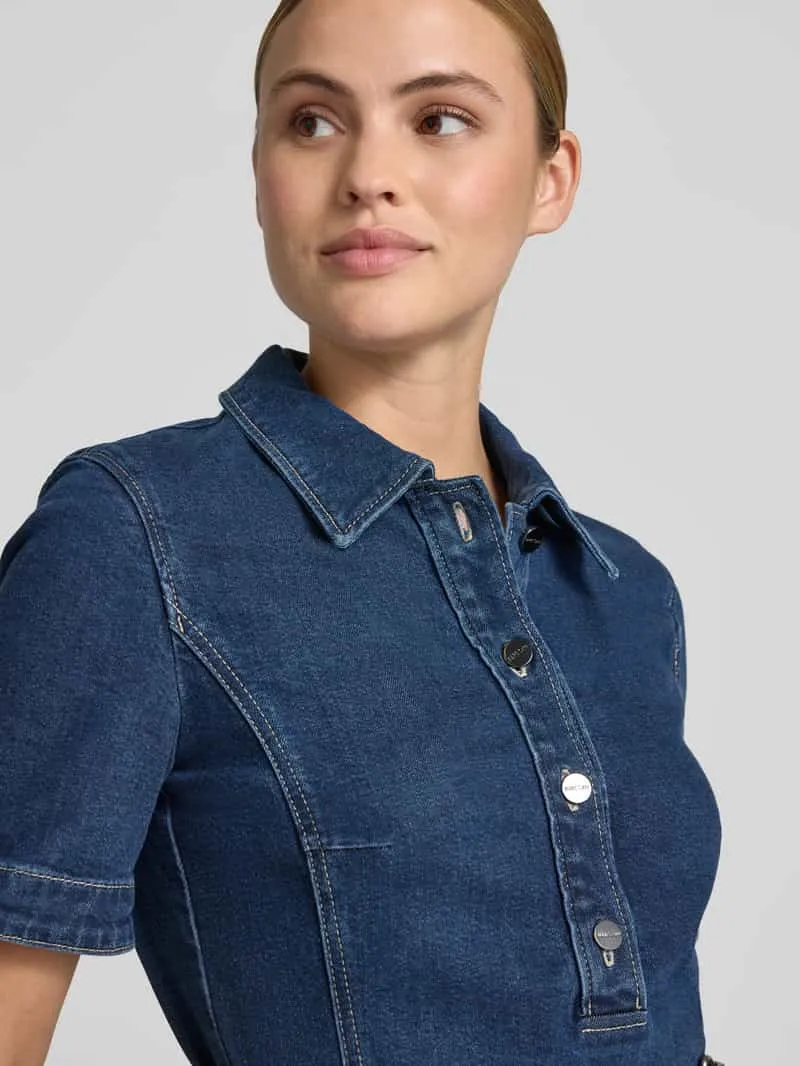 Marc Cain Knie-lange denimjurk met riem, foto 4