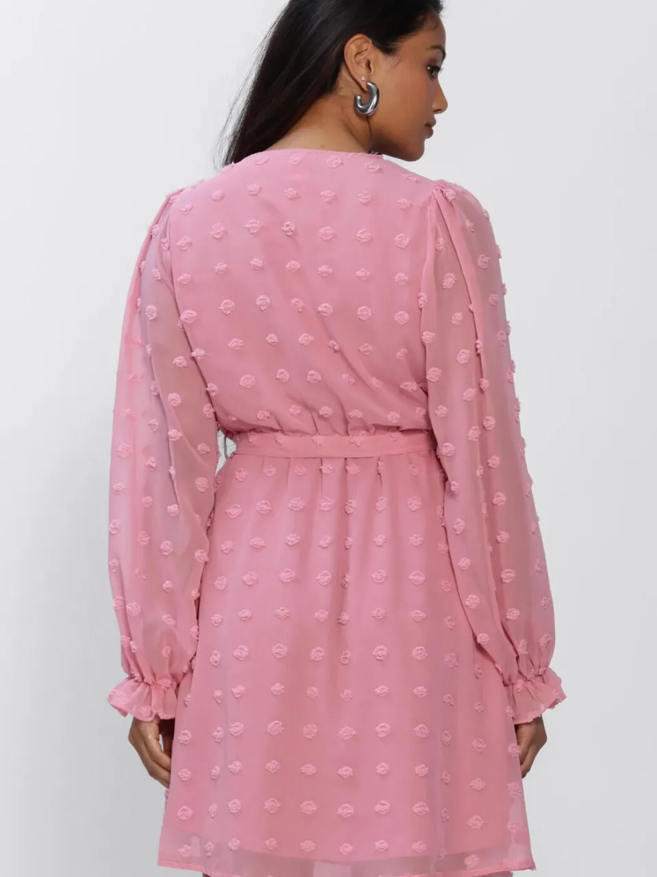 Y.A.S. YAS Dames Jurken Yasdottie Ls Wrap Dress - Roze, foto 3