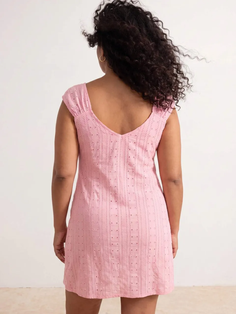 Trendyol Curve Dames Roze Effen Kort / Mini Mouwloos Casual A-lijn Grote maten Jurk, foto 2