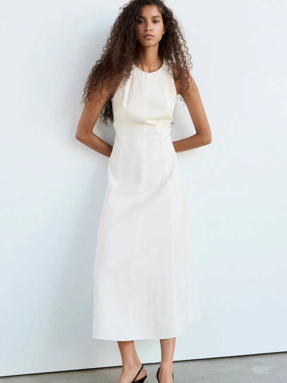 Mango midi zomerjurk - beige, foto 5
