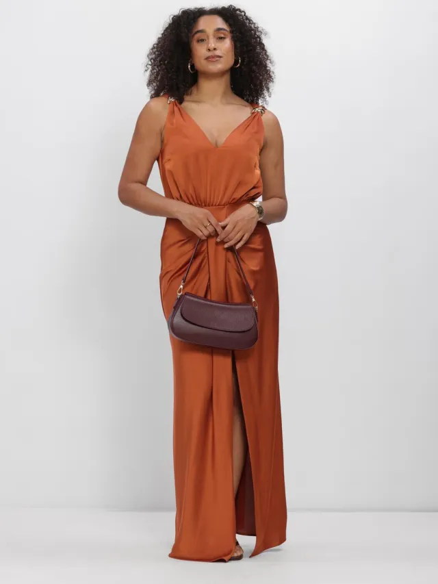 DANTE6 Dames Jurken Dante6-marcia Satin Maxi Dress - Oranje