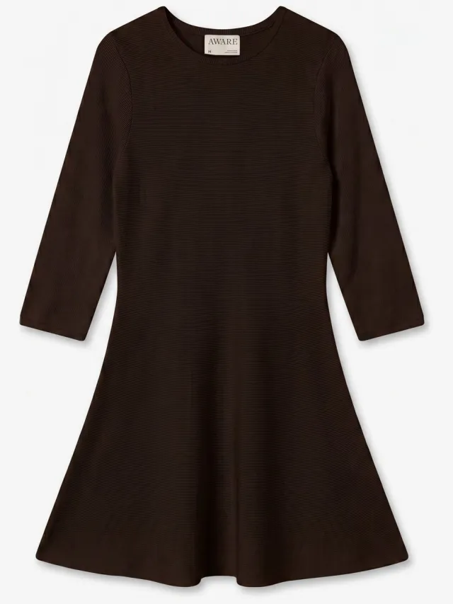 Vero Moda Gebreide jurk AWANKA Korte jurk chocolate torte 1