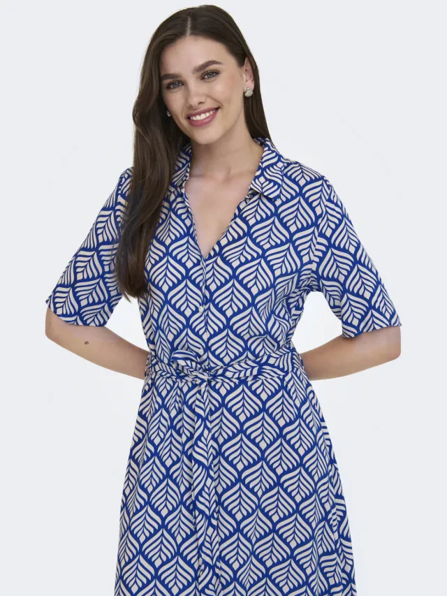 JDY maxi jurk blauw Surf the Web
