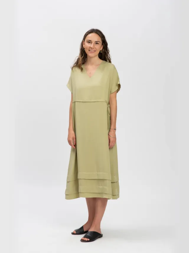 MATONA dames vegan Jurk Tencel Leigroen Lichtgroen
