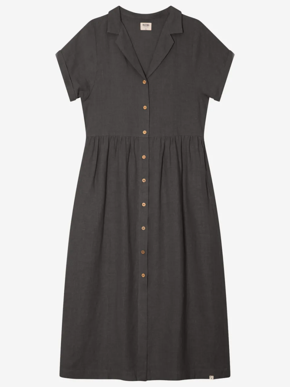 MATONA dames vegan Jurk Collared Zwart, foto 2