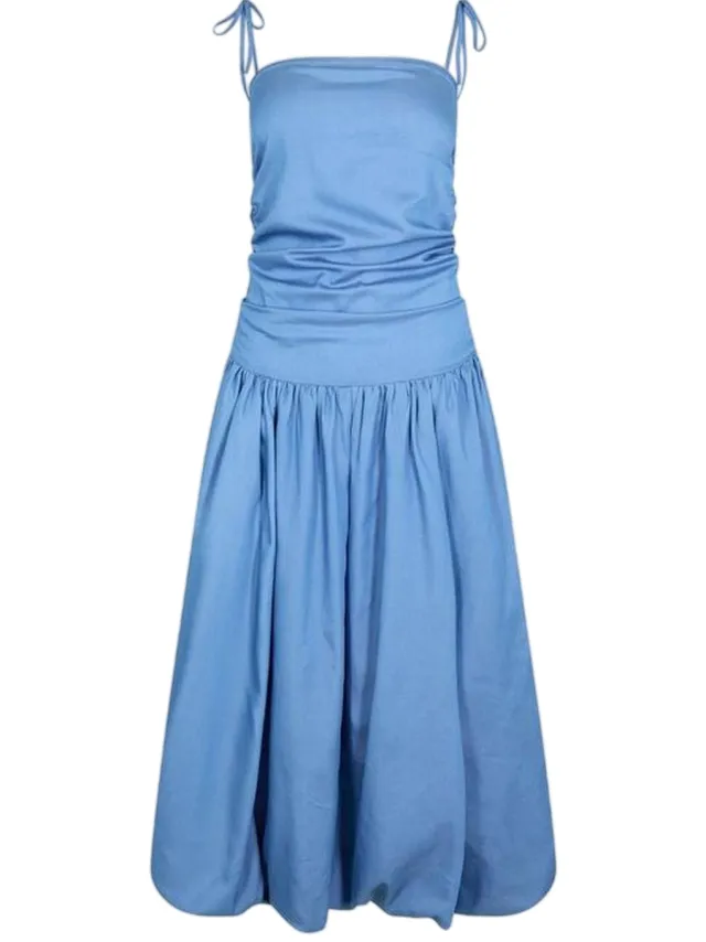 Amy Lynn AmyLynn Dames Alexa Midi Jurk (Chambray) Blauw