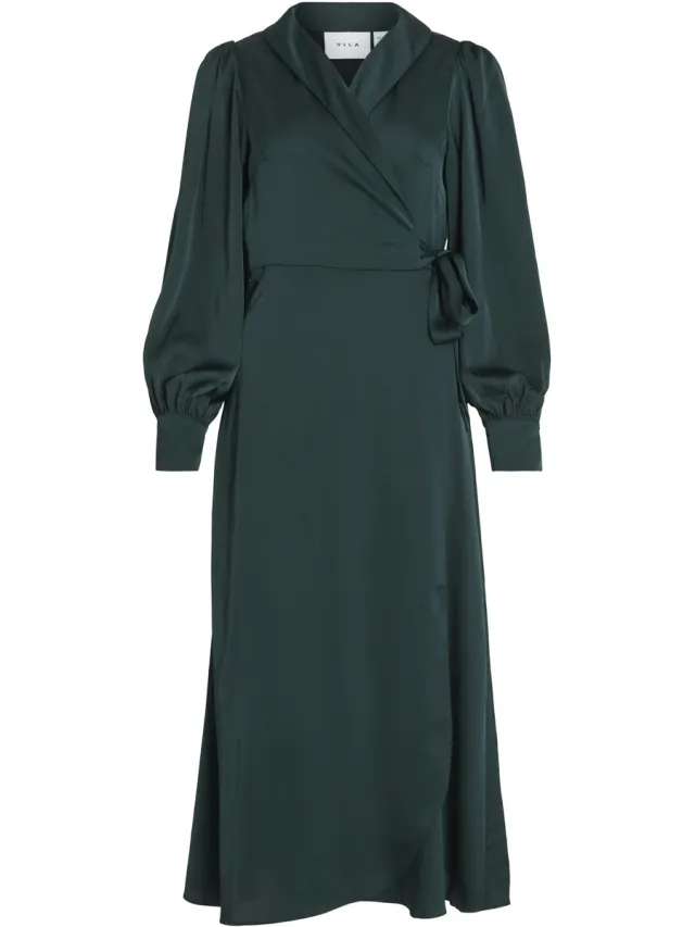 Vila jurk met V-hals Midi met lange mouwen Scarab