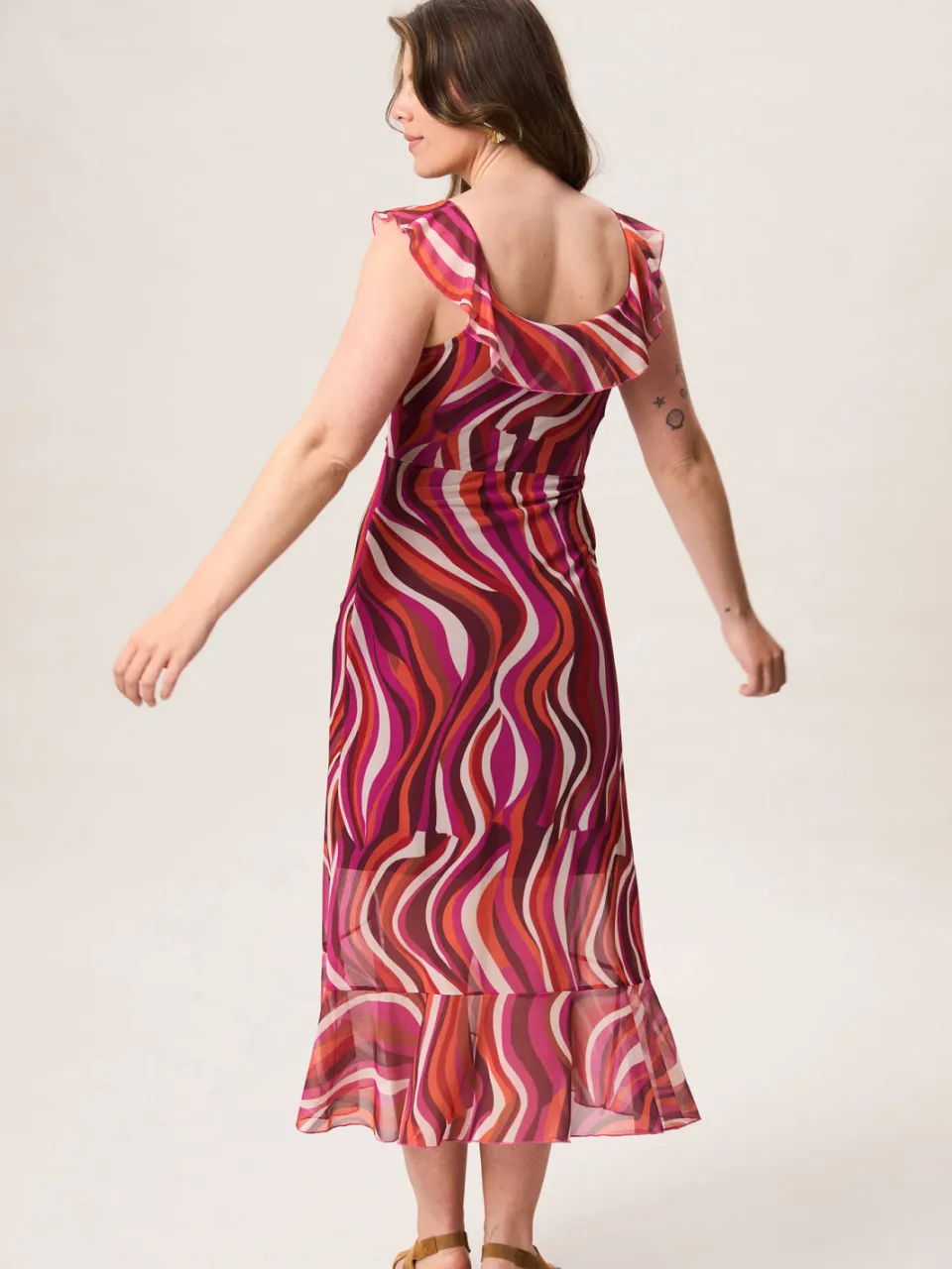 Miss Etam wikkel-/overslagjurk roze, foto 2