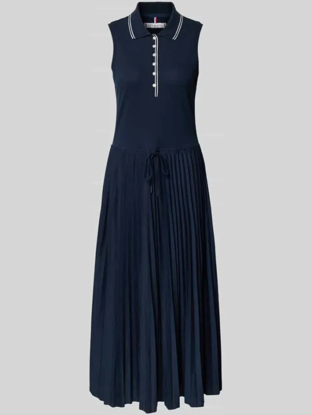 Tommy Hilfiger Getailleerde vrijetijdsjurk van katoenmix marineblauw, foto 2