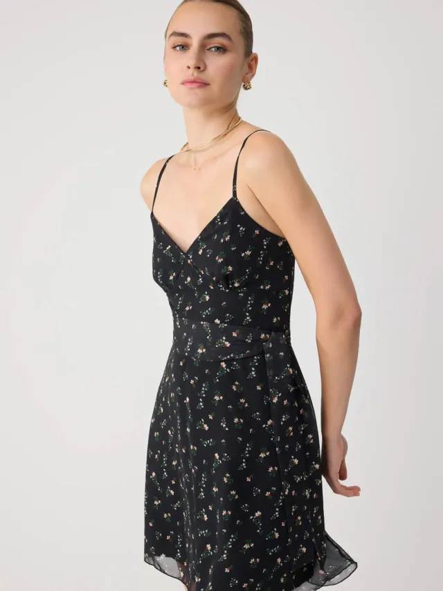Trendyol TRENDYOLMİLLA Dames Meerkleurig Bloemen Kort / Mini Mouwloos Skater Jurken Veelkleurig