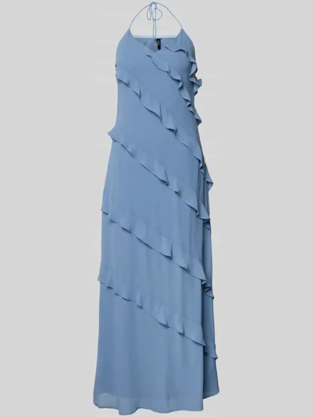 Vero Moda Vloeiende maxi-jurk met chiffon-ruches model 'MARJORIE' lichtroze, foto 2