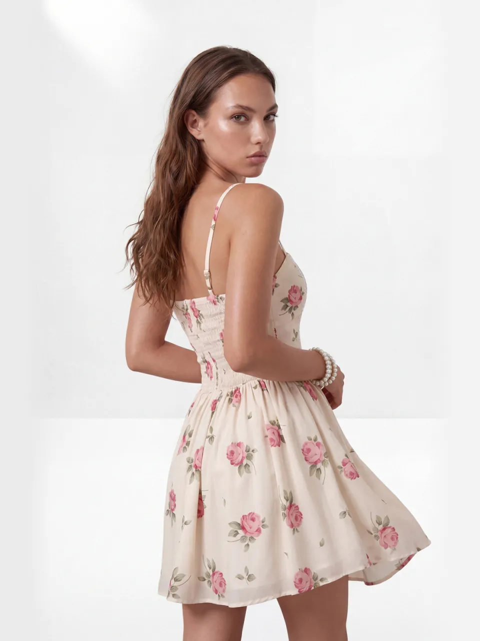 Trendyol TRENDYOLMİLLA Dames Meerkleurig Bloemen Kort / Mini Mouwloos Skater Jurken veelkleurig, foto 2