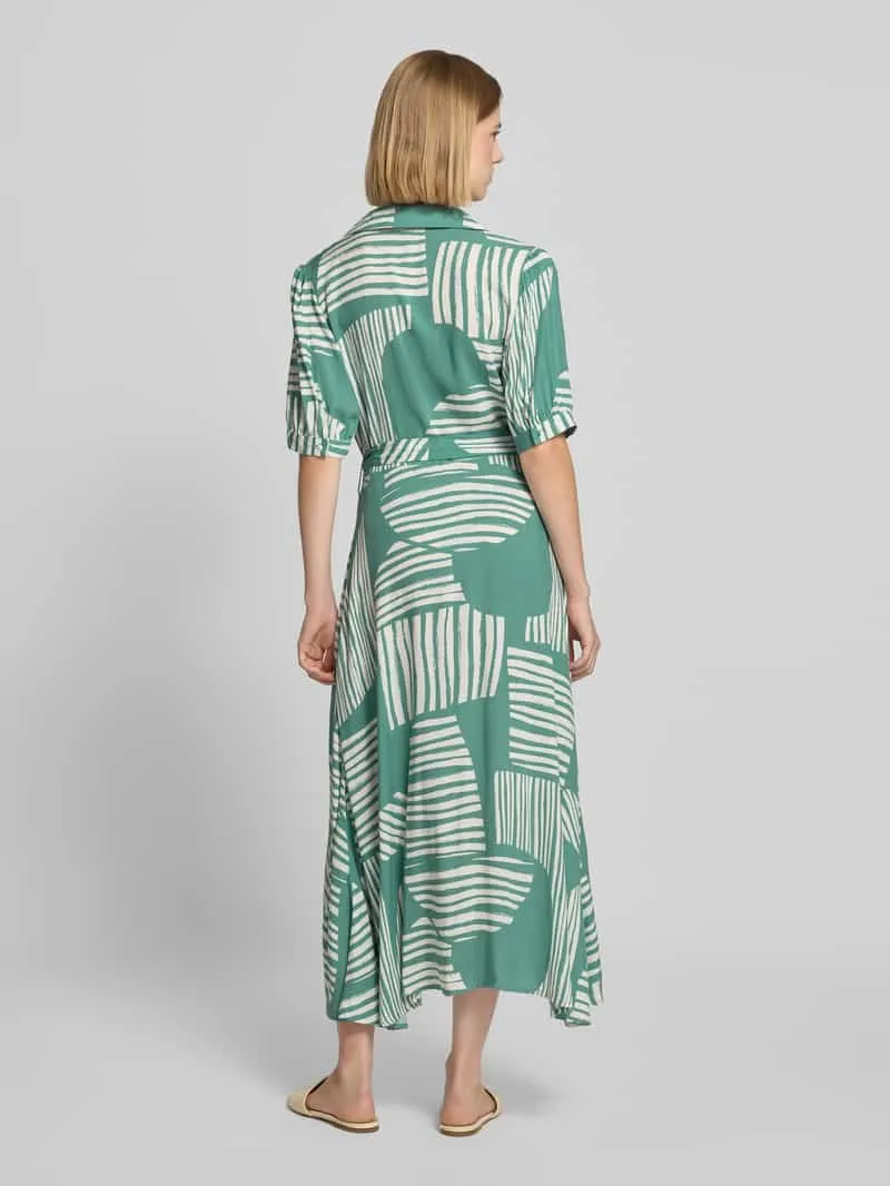 ZABAIONE midi-jurk van pure viscose model 'Azura' mintgroen, foto 3