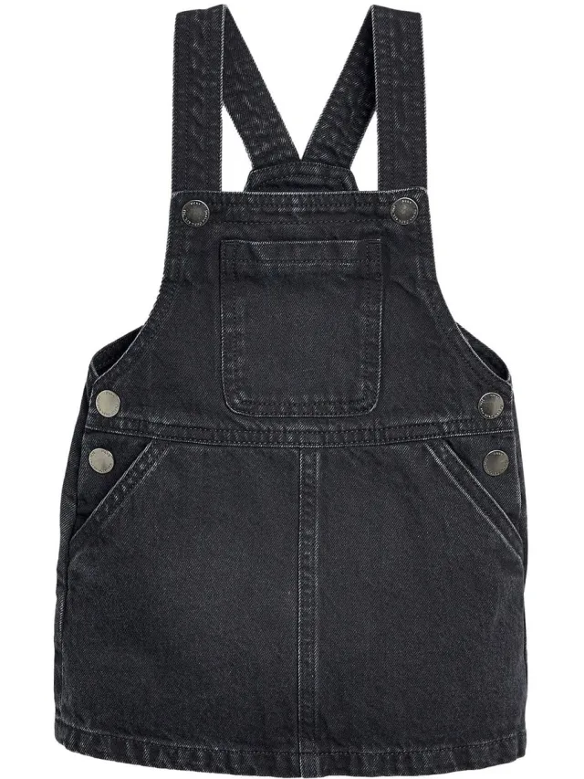 Next Meisjes - Denim overgooier jurkje - Zwart Black