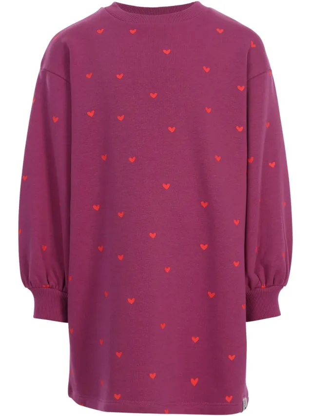 LOOXS REVOLUTION LOOXS Little Meisjes jurk - Maat 92 in de kleur Paars van 87% Cotton 13% Polyester - 2632-7825-844