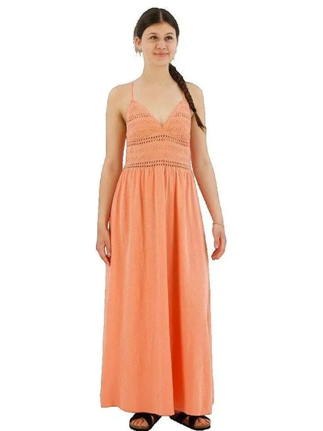 Superdry Lange Jurk Superdry Robe longue en dentelle Oranje