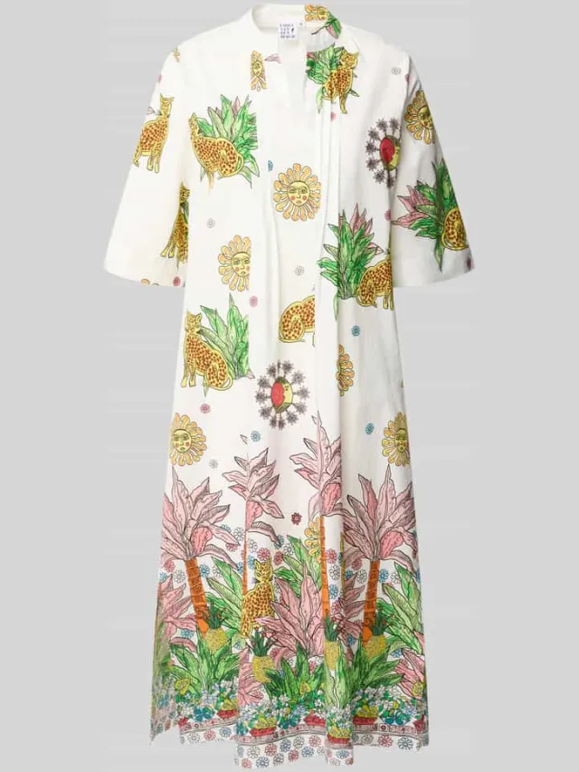 Emily Van den Bergh midi-jurk met V-hals Offwhite