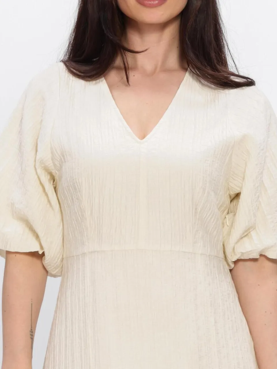 SELECTED WOMEN Dames Jurken Slfmaddie Ss Closed Back Midi Dress - Ecru, foto 4