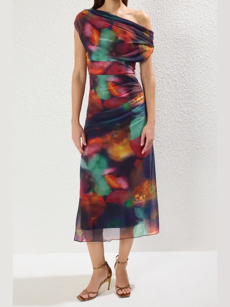 Trendyol TRENDYOLMİLLA Dames Meerkleurig Bloemen Maxi Mouwloos Stijlvol/Avond Bodycon Jurken Veelkleurig