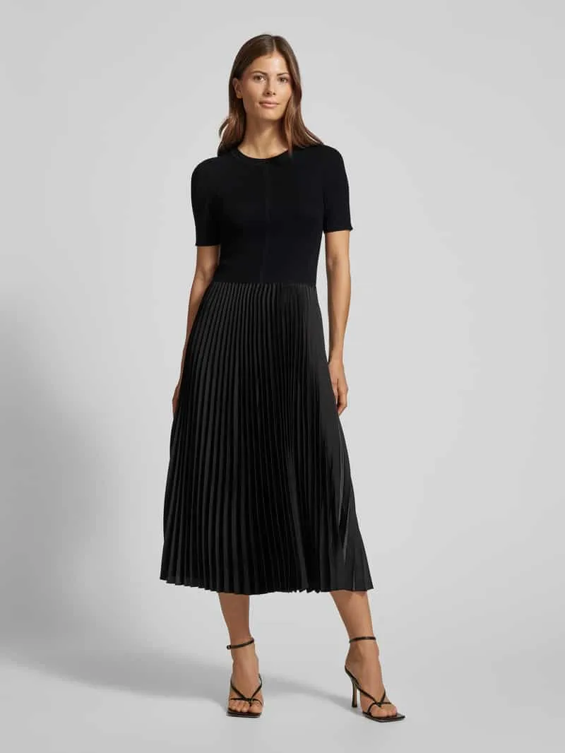 Boss Midi-jurk met plissévouwen, model 'Fadridi' Zwart