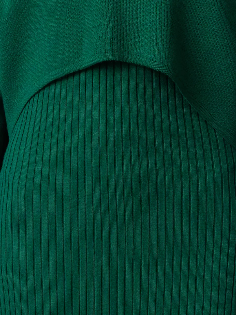 Trendyol TRENDYOLMİLLA Dames Groen Effen Midi Lang Casual Bodycon Jurken, foto 2