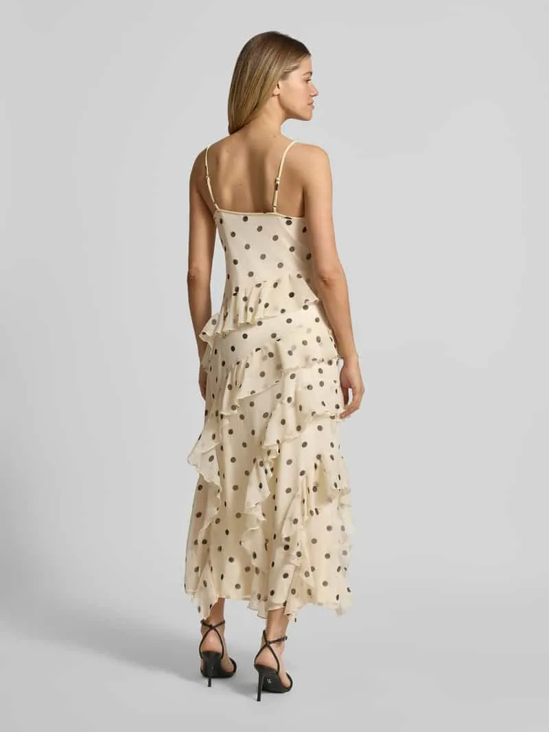 Vero Moda Nauwsluitende midi-jurk met ruches model 'SMILLA' wit, foto 3