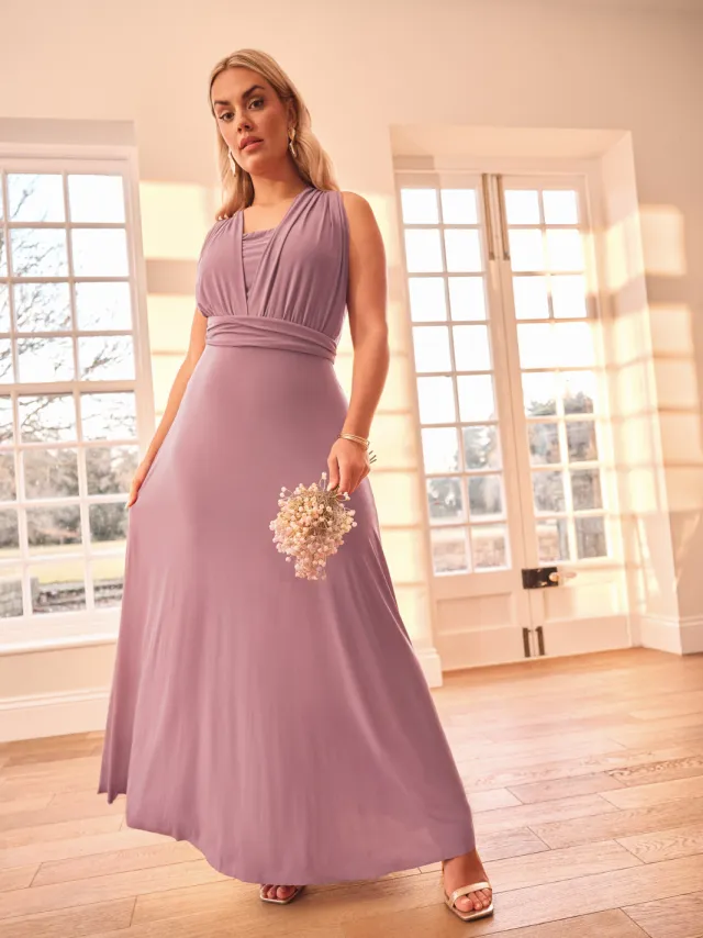 Yours London Op Meerdere Manieren Te Dragen Maxijurk In Oudroze Pink