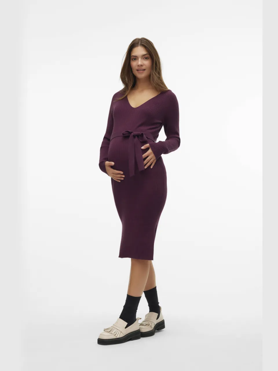 Vero Moda Maternity VMMSABA zwangerschapsjurk aubergine, foto 3