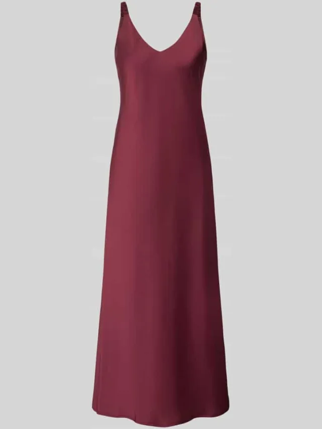 V by Vera Mont cocktailjurk van satijn met V-hals bordeaux, foto 2
