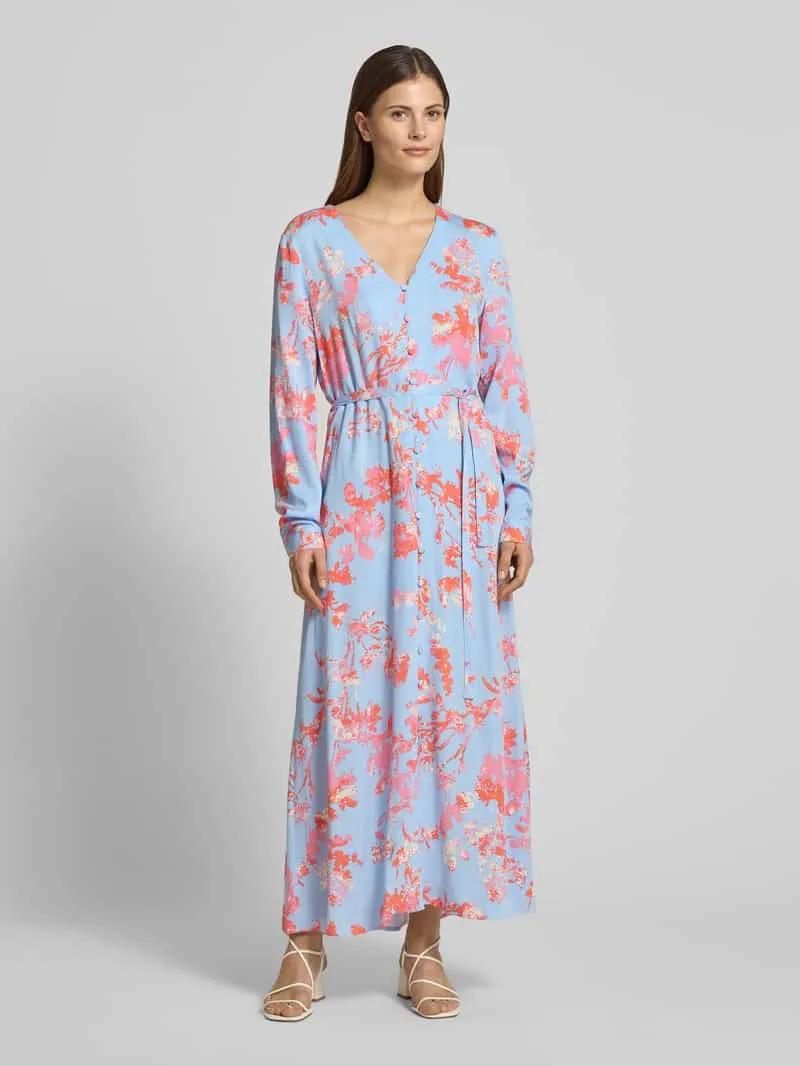 MbyM Maxi-jurk met Strikceintuur Model 'Sicca' Lichtblauw