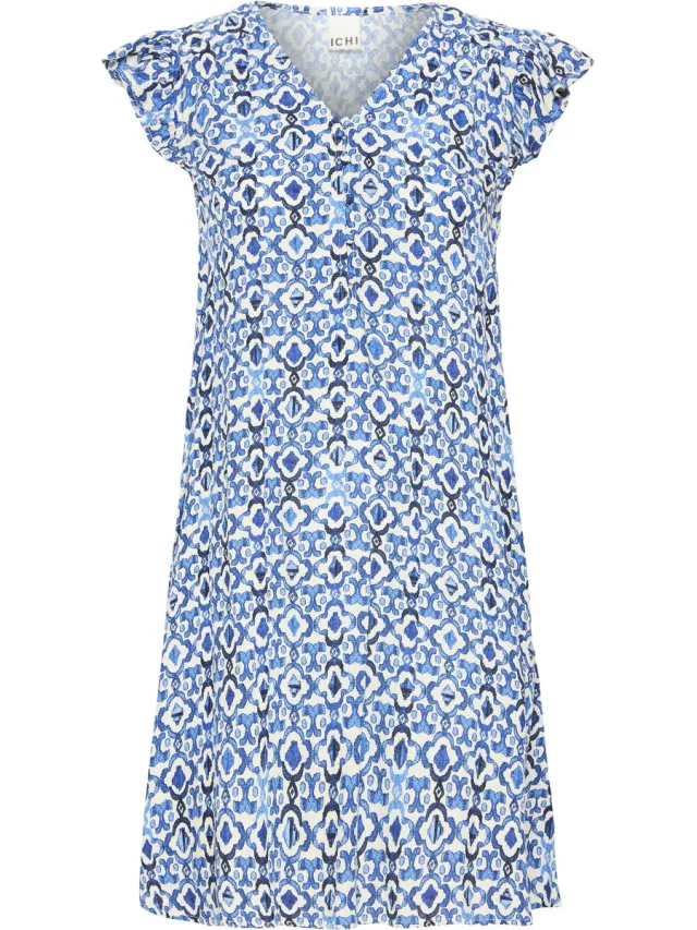 Ichi IHMARRAKECH AOP DR24 - Dames - Mini jurken SODALITE BLUE IKAT