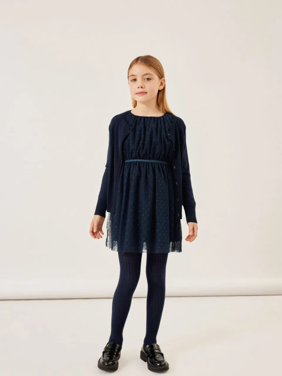 NAME IT semi-transparante korte jurk met print donkerblauw, foto 6