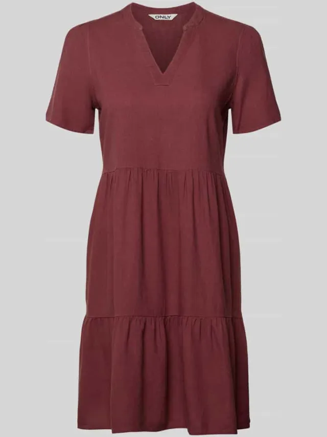 Only A-lijn vrijetijdsjurk van mix van viscose en linnen model 'TIRI-GOA' mauve, foto 2