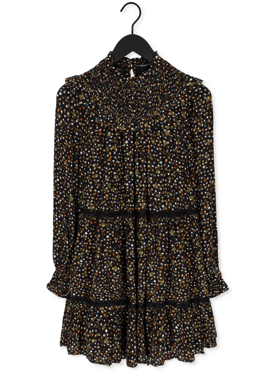 Scotch & Soda Dames Jurken Smocked And Tiered Long Sleeved Dress - Zwart, foto 2