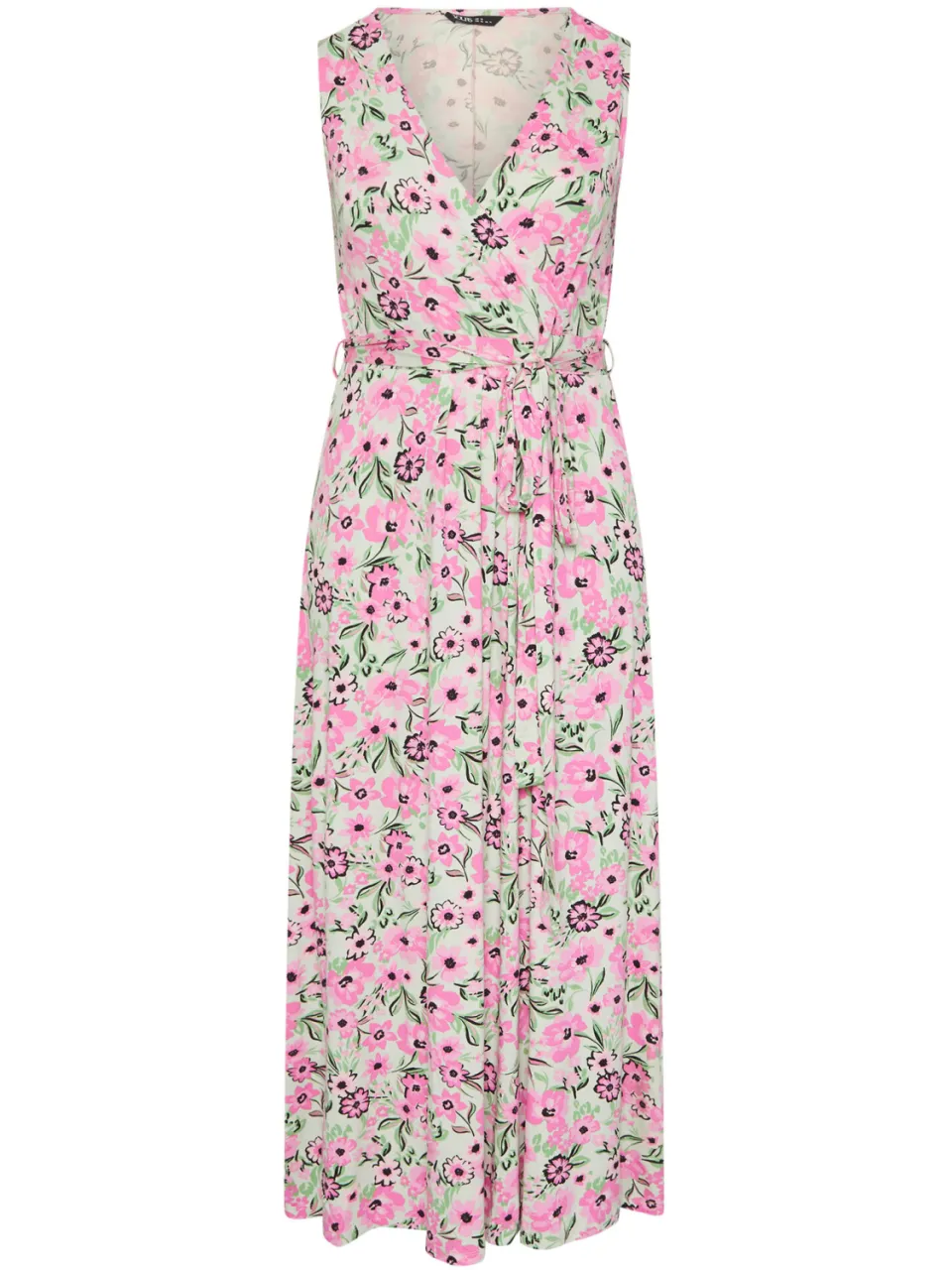Yours Maxi Jurk Met Bloemenmotief En Omslag In Roze/Lichtgroen-52, foto 4