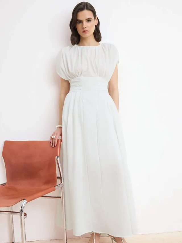 Turkishsouq Platte mouwloze midi-jurk voor dames wit, foto 2