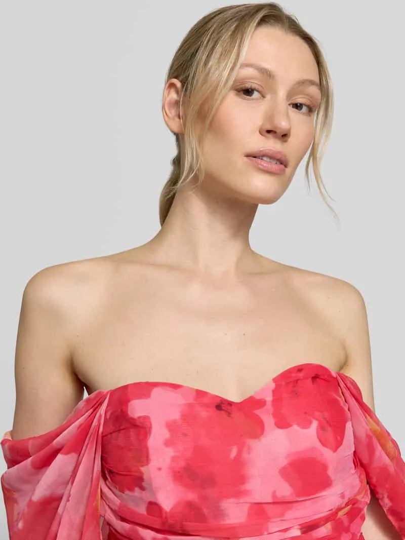 Lace & Beads Cocktailjurk in off-shoulder-design felroze, foto 4