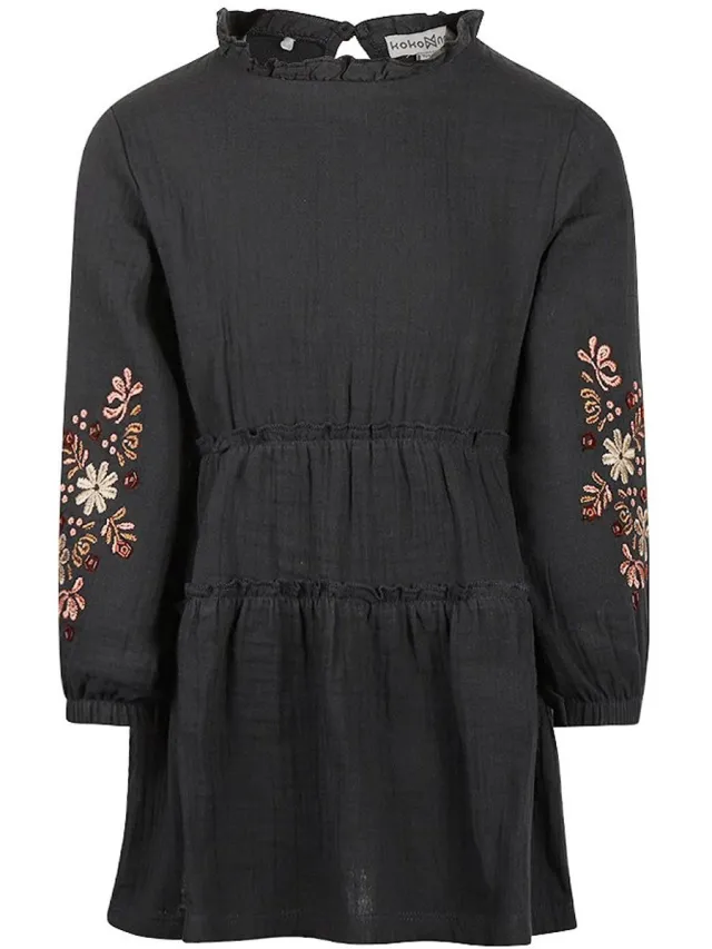 Koko Noko Meisjes Jurk - Faded black
