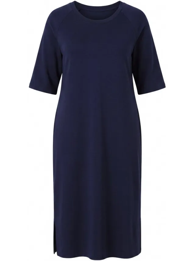 MIAMODA Dames - Jerseyjurk A-lijn modalmix-jersey 3/4-mouwen - Donkermarine