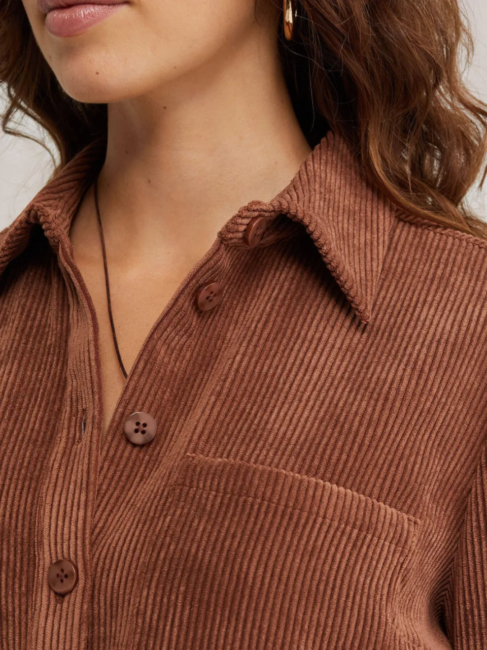 WE Fashion corduroy blousejurk met ceintuur - bruin, foto 4