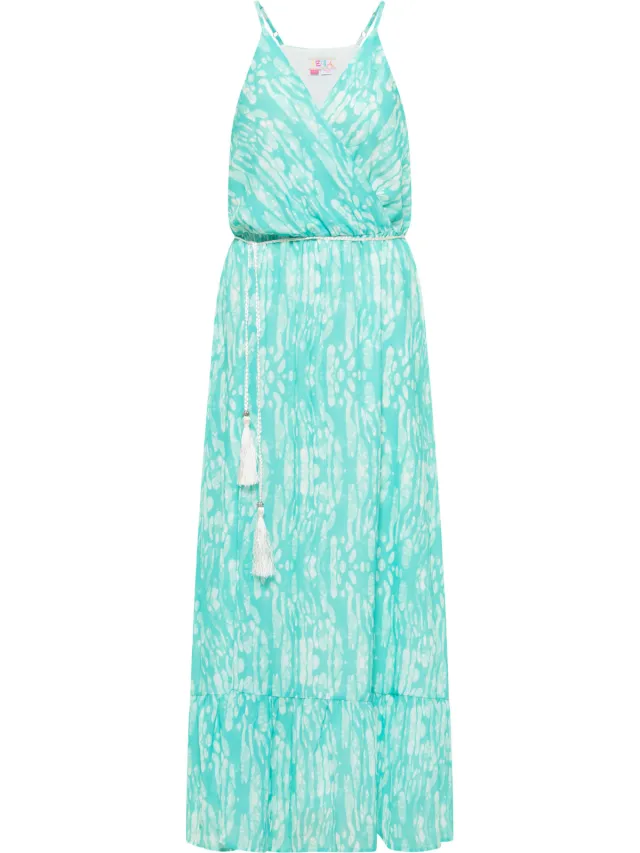 IZIA Midi Dress met Batik Print gaya Turquoise