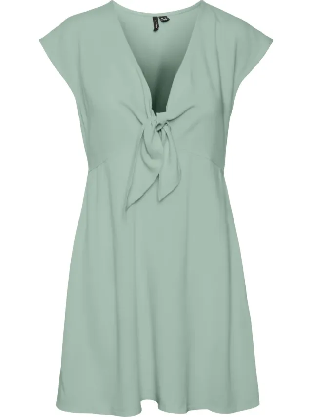 Vero Moda VMMYMILO CAP SLEEVE MINI DRESS WVN GA - Dames - Mini jurken Silt Green